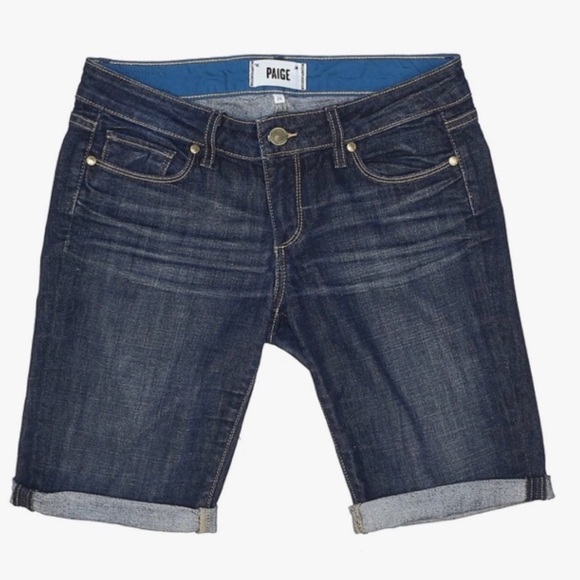 PAIGE - Bermuda cut-off women’s denim shorts (Size 28) - Picture 1 of 3